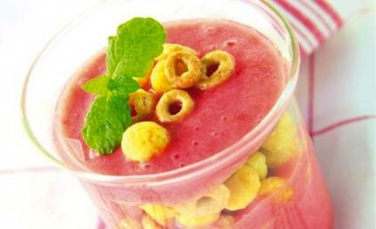 Smoothie fruits et cereales