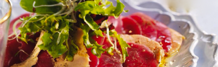Le carpaccio de bœuf au foie gras