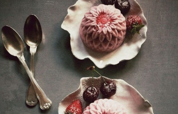La crème glacée aux fraises
