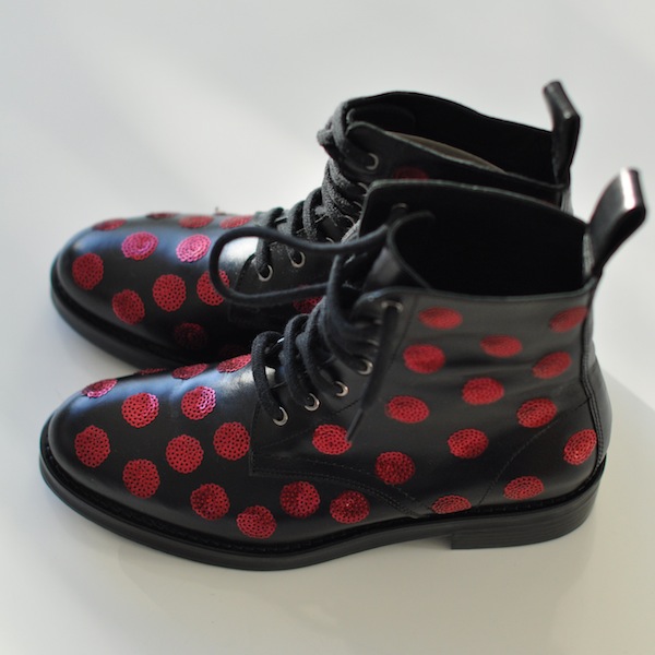 Les rangers deuxième | LovaLinda x Sequined polka-dot leather boots Markus Lupfer