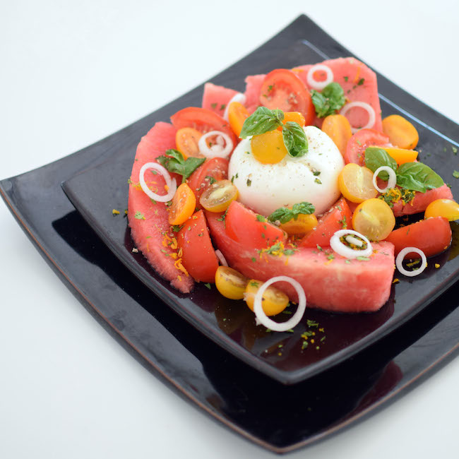 La salade de pastèque, tomates, burrata et gramalota | LovaLinda x Blog Cuisine Marseille x Ramadan 2014 Recette