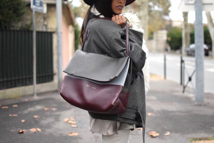 La soie cool | LovaLinda | Blog Mode Lookbook Photo Marseille | Isabel Marant Rejane Faux-Fur Jacket x Catarzi Fedora x Silk Shirt BLK DNM x Sandro Jeans x Celine Bag